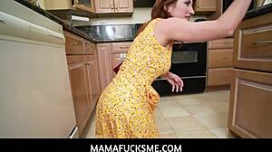 Redhair stepmom Sophia Locke craves a quickie with her stepson