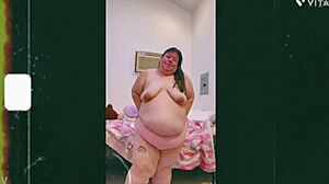 Mature Old Cougar Dances Topless With Saggy Tits In Front Of Cam