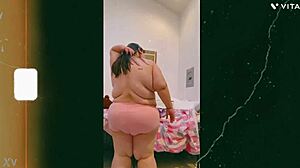 Mature Old Cougar Dances Topless With Saggy Tits In Front Of Cam