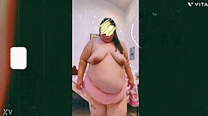 Mature Old Cougar Dances Topless With Saggy Tits In Front Of Cam