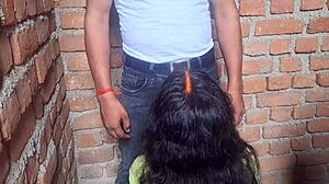 Telugu young girl sparks hot romance in bathroom scene