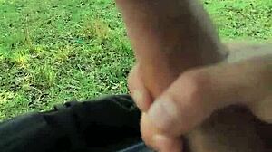 Man Flashes Huge Cock Outdoors Waiting For Viewers