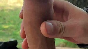 Man Flashes Huge Cock Outdoors Waiting For Viewers