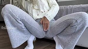 Asian stepdaughter masturbating tight pussy and squirting