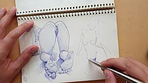 Quick Sketch With Parker Ballpoint Pen Doggy-Style Foot Fetish