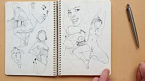 Quick Sketch With Parker Ballpoint Pen Doggy-Style Foot Fetish