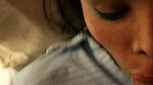 Lila swallows cum after french blowjob