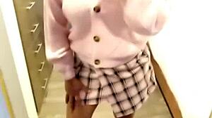 Kinky tattooed milf housewife rides fat cock in cowgirl solo masturbation