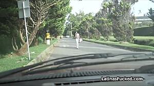 true latina next door undergoes casting session with oiled skin and big ass in homemade setting