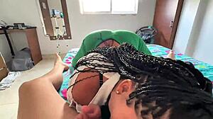 My old bitch surprises me with ass worship after work