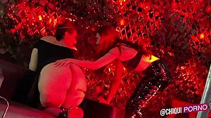 fat girl on stage gets hot wax in public