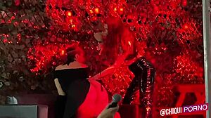 fat girl on stage gets hot wax in public