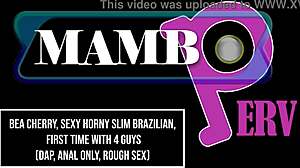 Bea Cherry, Slim Brazilian, Takes 4 Monster Cocks in Hard Anal!