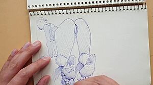 Quick Sketch With Parker Ballpoint Pen Doggy-Style Foot Fetish