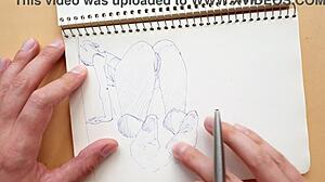 Quick Sketch With Parker Ballpoint Pen Doggy-Style Foot Fetish