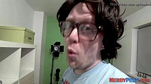 Oh, this Leeds nerd is eating me out so well in high definition.