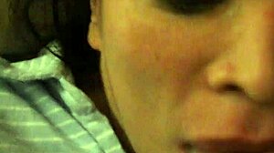 Lila swallows cum after french blowjob