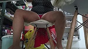 my sister-in-law doing homework while being watched