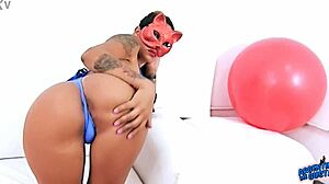Wow! Huge Ass and Big Tits on Tattooed Latina in Lingerie!