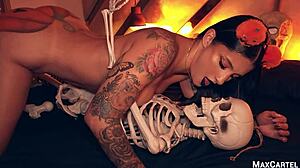 Voodoo WHORE GETS ANAL CREAMPIE in her BIG ASSHOLE on Halloween