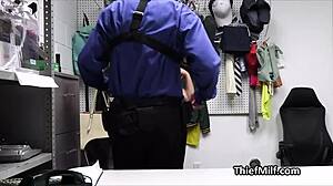 Desi cougar caught stealing, fucked hard on office desk