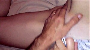 this adorable french blonde is wearing satin and glamorous lingerie with gloves