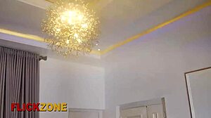 Curvy Ebony Maid Fingers Herself Close-Up While Serving Her Black Boss