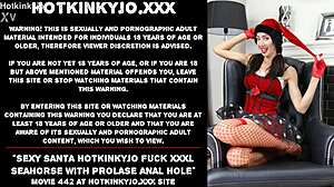 Holy Hell! Sexy Santa Hotkinkyjo Fucks XXL Seahorse in Prolapse Anal!