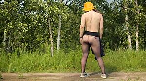 OMG Stranger Bangs Dirty Webcam Model Outdoors in Sneakers