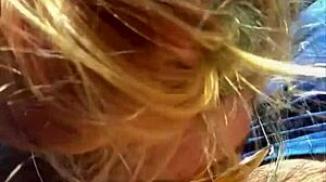 blonde amateur hooker gets bareback doggystyle pov in public outdoor, takes huge cumshot facial