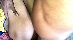 Hot wife in yellow skirt gets fierce village pounding