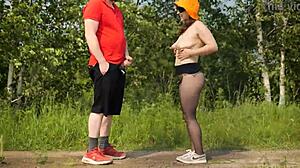 OMG Stranger Bangs Dirty Webcam Model Outdoors in Sneakers