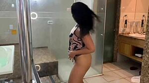 damn, this hot tattooed chick loves dancing on my dick!