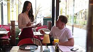 Flirtatious Waitress Lia Lin's Wild First Date Turns Into Intense Ass Licking and Face Fucking with Customer GP3199