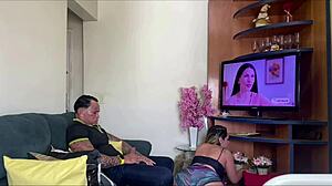 Suzie enjoys homemade bbw cum orgasm with jhony gab in brazilian kitchen