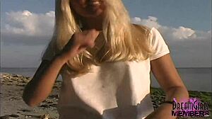 All Natural Blonde Strips NAKED at Local Park for Wild Display!