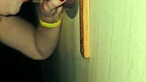 I sucked a big cock in the glory hole and he came in my mouth