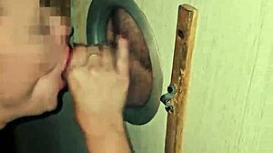 I sucked a big cock in the glory hole and he came in my mouth