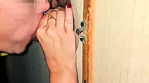 I sucked a big cock in the glory hole and he came in my mouth