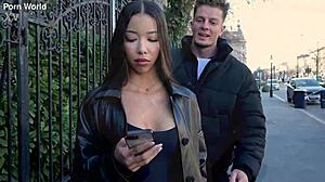 Flirtatious Waitress Lia Lin's Wild First Date Turns Into Intense Ass Licking and Face Fucking with Customer GP3199