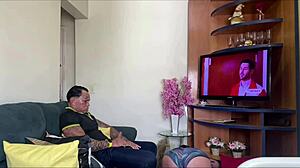 Suzie enjoys homemade bbw cum orgasm with jhony gab in brazilian kitchen