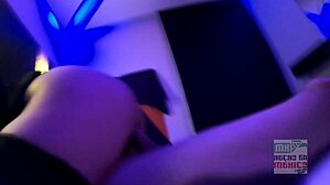 La secretaria cuckold rides monster cock in front of husband