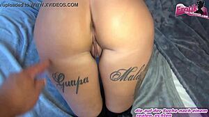 young german ebony latina takes anal creampie from big black cock in pov