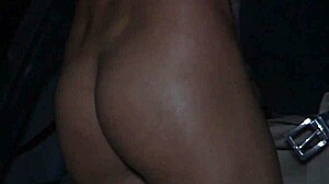 A milf gets fucked outdoors at night