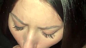 Big load down her throat! Can she handle the gagging and swallowing?