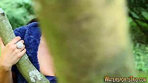 curious about golden shower lesbians toying outdoors in stockings with wild fetish vibes?