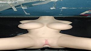 Sally's intense double penetration on the desk with slaps and toys