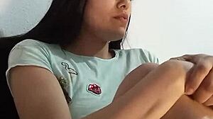 horny latina masturbates and squirts for you