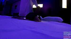 La secretaria cuckold rides monster cock in front of husband