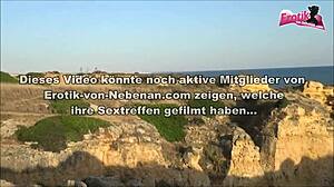 German thin teen slut on beach